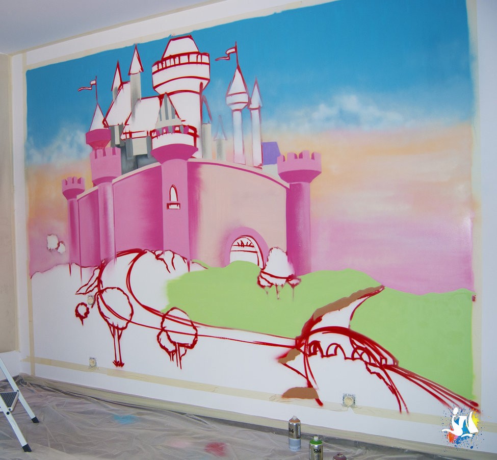 Dégradé de couleurs - graffiti château princesse (JN - graffiti déco)